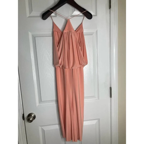 MISA Los Angeles Domino Draped Mini Dress in Peachy Pink Sz S - Picture 13 of 16